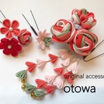 つまみ細工 玉バラの七五三飾り