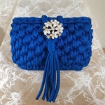 flower*ミニポーチ (コバルトブルー)
