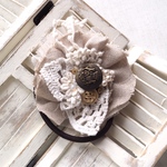 リネンとアンティークレースのnaturalヘアゴム❋