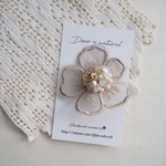 フラワーレースとビジューのポニーフック*