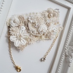 レースモチーフ刺繍ブレスレット*