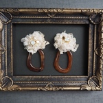 変形べっ甲とアンティークレースピアス/イヤリング❈