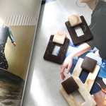 marble square ピアス/イヤリング(ブラウンマーブル)