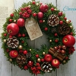 *クリスマスリース * ブルーアイス apple rouge & gold。.:*:・'°☆