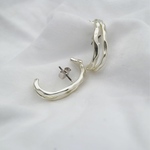 マットシルバー ダブルイヤカフ ピアス/イヤリング