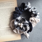 ギンガムチェック切り替えシュシュ❋