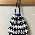 17×17 巾着 北欧格子柄 ちょこっとマチ付き
