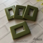 【4個入】大ぶりアクリルパーツ スクエア 30×40mmくすみカラー【1119】