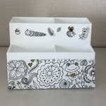 受注作成 かえる小物入れ カエルペン立て 蛙リモコンスタンド 花柄小物ケース あおむし みつばち モノトーン系