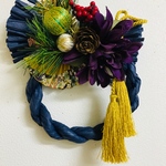 ちょっと小さめしめ飾り紺色