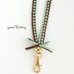 satomilk1229様 オーダーページ☆ リボンレイ ネックストラップ チョコ×ミント