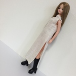 ジェニーサイズ スリット入りロングワンピース