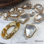 【2個入】変形クリスタルコネクター つなぎパーツ 25×17mm【0133】