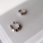 w slur*ドット シルバー イヤカフ セット 片耳用 イヤーカフ