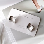 マットシルバー スクエア ピアス/イヤリング