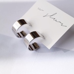 チタンポスト ワイドフープ ピアス/イヤリング