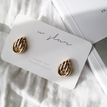 ゴールド ヴィンテージ風オーバル ピアス/イヤリング