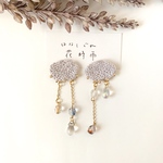 再販 あめふり刺繍ピアス/イヤリング 花時雨