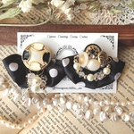 small スカーフタッセル black×dot ピアス/イヤリング