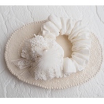 ホワイトリネンとミンクファーシュシュ❁