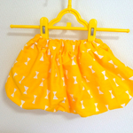 (訳あり)リボン柄*元気な女の子のためのイエローバルーンスカート☆゛