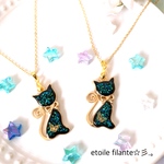 レジン ブラックにゃんこのネックレス