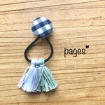 No.17 ギンガムチェックおめかしタッセルヘアゴム