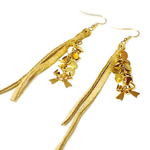 ロングフリンジリボンピアス