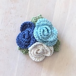 ☆再販☆🌹ローズブーケのブローチ/01 ブルー🌹