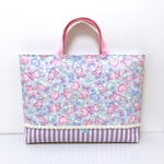 ラブリーラビット サックス×ストライプ ☆*レッスンバッグ ゆめかわ リボン