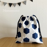 new!サッカーボール柄⚽️体操服・お着替え袋★巾着大