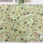 給食の大きめランチョンマット コットンリネン 電車