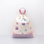 シェル パール イエロー×ストライプ*☆巾着袋 体操服袋 上履き袋 北欧