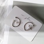 パール 変形キャッチ ピアス シルバー