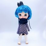 古代紫のコクーンワンピースとレースクラウン ヘッドアクセのセット