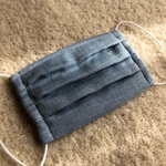 お鼻もお口もすっぽり♫オーガニックガーゼプリーツマスク ブルー