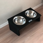 ☆斜めタイプ☆フードテーブル☆16cmボール☆中型犬☆名前入れ無料☆