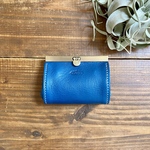mini wallet (口金タイプ) イタリアンレザーブルー