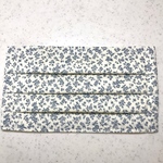 マスク 藍小花柄 プリーツマスク ワイヤー入り 大人用