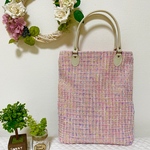 春 ツイードバッグ♡ 優しいピンク A4サイズ