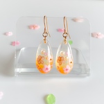 🌸桜ドロップピアス オレンジ