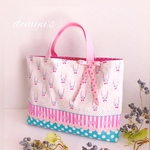 うさぎリボン大好き女の子のレッスンバッグ