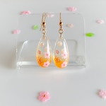 🌸桜ドロップピアス オレンジ