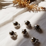 【6個】シルバー半円イヤリングパーツ