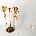 2way ♔ flacon yellow ♔︎ ︎ボタンピアス/イヤリング