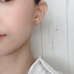 8mm ボールピアス ゴールド 銅玉ピアス