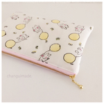 【再販です!】ふわふわぺたんこポーチfusen usagi