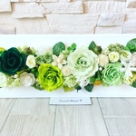 フラワー フレーム 白 グリーン