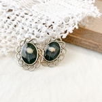 sale□ヴィンテージかすみ草樹脂ピアス-2