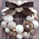 毛糸玉のウェルカムベビーリース ☆ Sサイズ